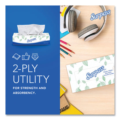 Facial Tissue for Business, Flat Box, 2-Ply, White, 100 Sheets/Box, 30 Boxes/Carton