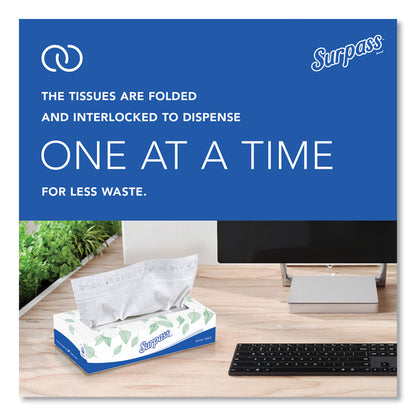 Facial Tissue for Business, Flat Box, 2-Ply, White, 100 Sheets/Box, 30 Boxes/Carton