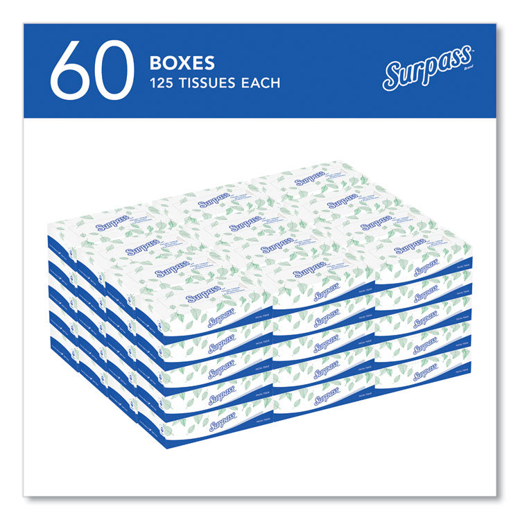 Facial Tissue for Business, 2-Ply, White, 125 Sheets/Box, 60 Boxes/Carton