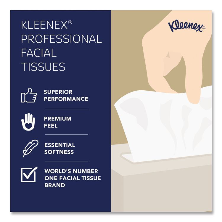 White Facial Tissue for Business, Pop-Up Box, 2-Ply, 125 Sheets/Box, 48 Boxes/Carton