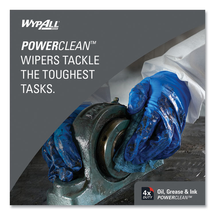 Power Clean Oil, Grease and Ink Cloths, Jumbo Roll, 9.8 x 12.2, Blue, 717/Roll
