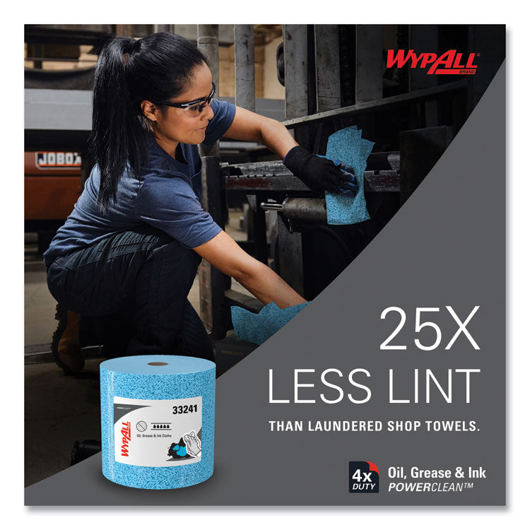 Power Clean Oil, Grease and Ink Cloths, Jumbo Roll, 9.8 x 12.2, Blue, 717/Roll