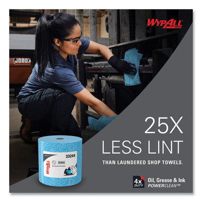 Power Clean Oil, Grease and Ink Cloths, Jumbo Roll, 9.8 x 12.2, Blue, 717/Roll