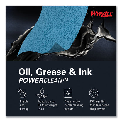 Power Clean Oil, Grease and Ink Cloths, Jumbo Roll, 9.8 x 12.2, Blue, 717/Roll