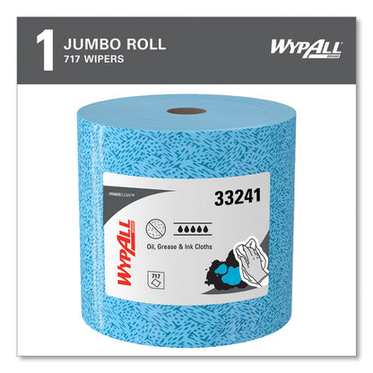Power Clean Oil, Grease and Ink Cloths, Jumbo Roll, 9.8 x 12.2, Blue, 717/Roll