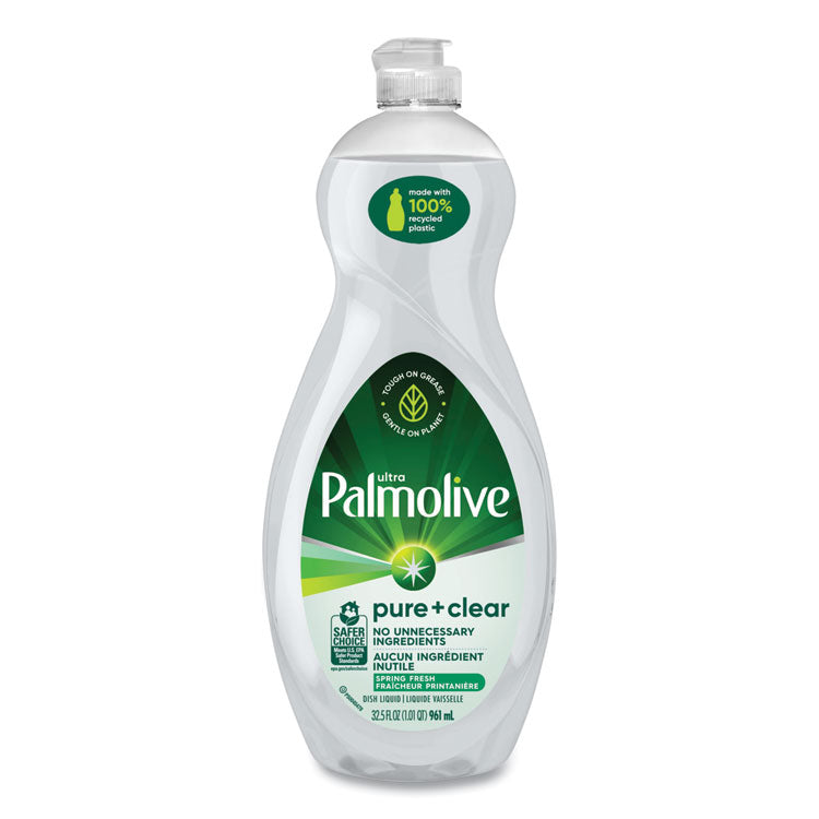 Pure + Clear Dishwashing Liquid, Spring Fresh Scent, 32.5 oz Bottle, 9/Carton