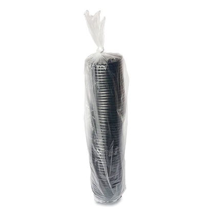 Hot Cup Lids, Fits 4 oz Hot Cups, Plastic, Black, 1,000/Carton