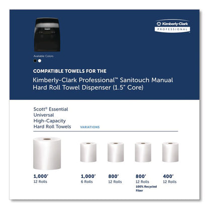 Sanitouch Hard Roll Towel Dispenser, For 1.5" Core, 12.63 x 10.2 x 16.13, Smoke