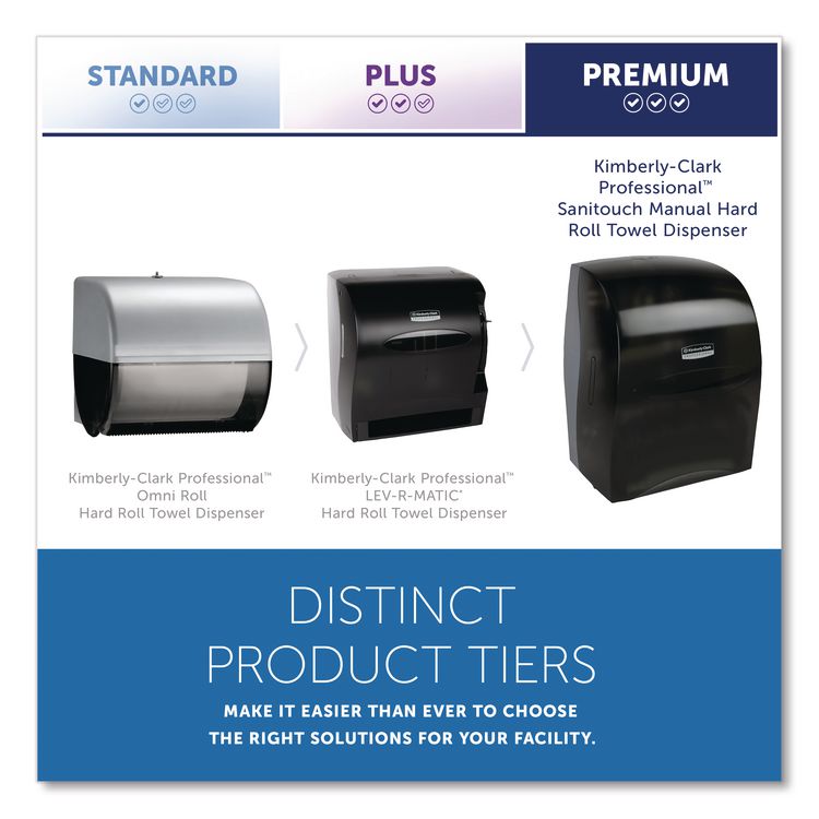 Sanitouch Hard Roll Towel Dispenser, For 1.5" Core, 12.63 x 10.2 x 16.13, Smoke