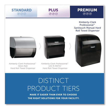 Sanitouch Hard Roll Towel Dispenser, For 1.5" Core, 12.63 x 10.2 x 16.13, Smoke