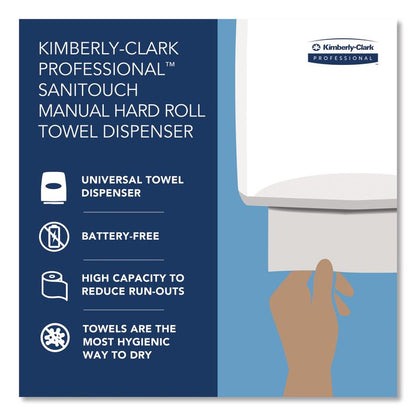 Sanitouch Hard Roll Towel Dispenser, For 1.5" Core, 12.63 x 10.2 x 16.13, White