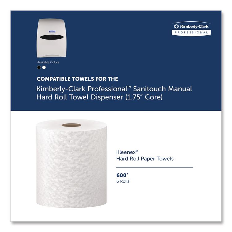 Sanitouch Hard Roll Towel Dispenser For 1.75" Core, 12.63 x 10.2 x 16.13, White