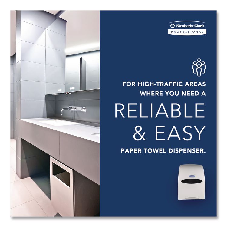 Sanitouch Hard Roll Towel Dispenser For 1.75" Core, 12.63 x 10.2 x 16.13, White
