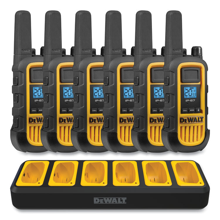 DXFRS800BCH FRS Two-Way Radios, 6 Radios, 2 W, 22 Channels