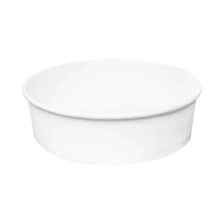 Food Bucket, 48 oz, 7.99" Diameter x 2.4" h, White, Paper, 270/Carton