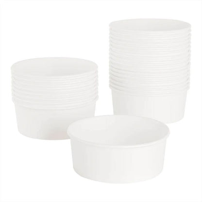 Food Bucket, 32 oz, 6.5" Diameter x 2.4" h, White, Paper, 360/Carton