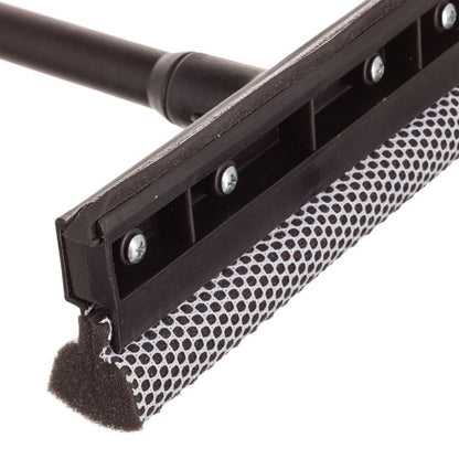 Auto Squeegee, 8" Rubber Blade, 8" Mesh Scrubber, 21" Plastic Handle with Grip, Black, 20/Carton