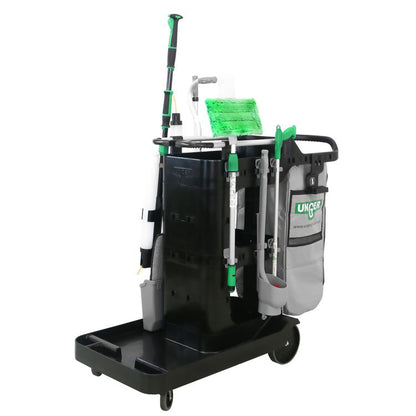 SpotCleanRx Janitorial Carts, Plastic, 3 Shelves, 23.5 x 25 x 25, Black