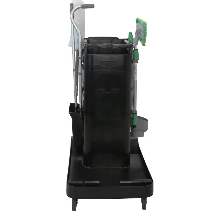 ZoneCleanRx Janitorial Carts, Plastic, 3 Shelves, 23.5 x 25 x 25, Black