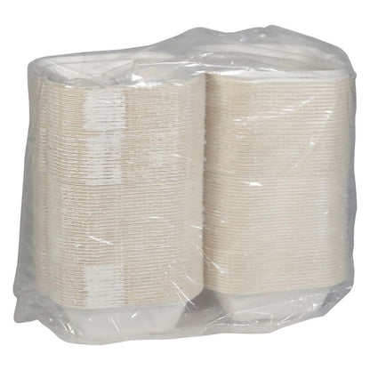 EarthChoice PFAS Free Compostable Hinged Lid Container, 6 x 6 x 3, Natural, Sugarcane, 500/Carton