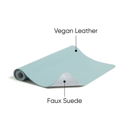 Vegan Leather Desk Pads, 31.5" x 15.7", Light Blue