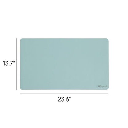 Vegan Leather Desk Pads, 23.6" x 13.7", Light Blue