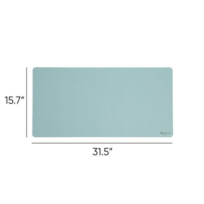 Vegan Leather Desk Pads, 31.5" x 15.7", Light Blue