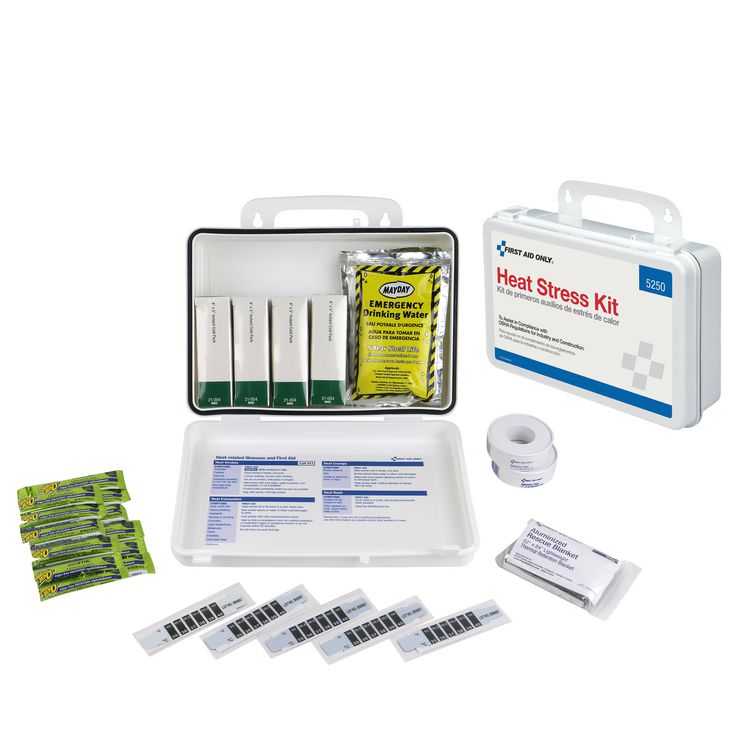 Unitized OSHA Compliant Heat Stress Kit, 26 Pieces, Plastic Case