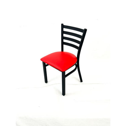 White Horse Series Side Chairs, Supports Up to 300 lb, 18" Seat Height, Red Seat, Black Back, Black Base