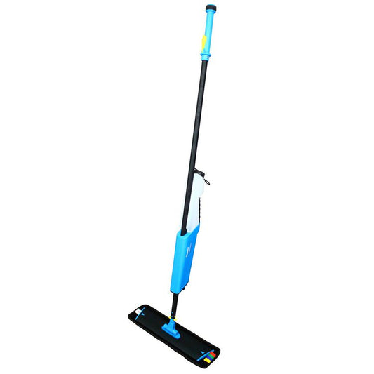 Mopster 2.0 Microfiber Bucketless Mop, 16.25 x 3.25 Blue Microfiber Head, 57" Black Aluminum Handle