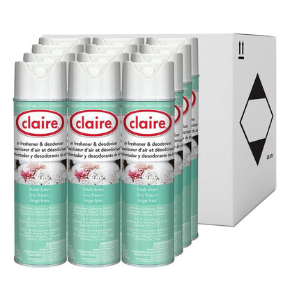 Aerosol Air Freshener and Deodorizer, Fresh Linen, 10 oz Aerosol Spray, 12 Cans