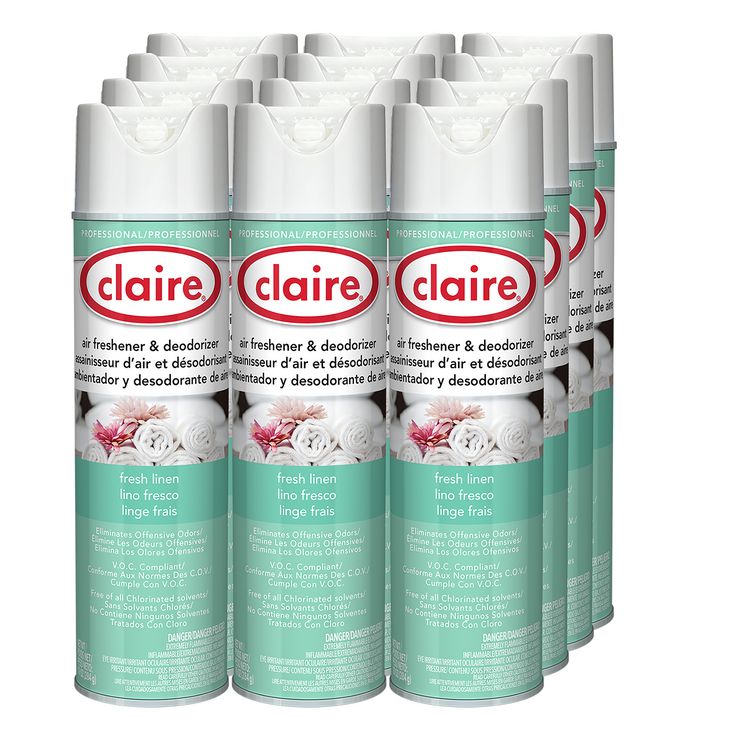 Aerosol Air Freshener and Deodorizer, Fresh Linen, 10 oz Aerosol Spray, 12 Cans