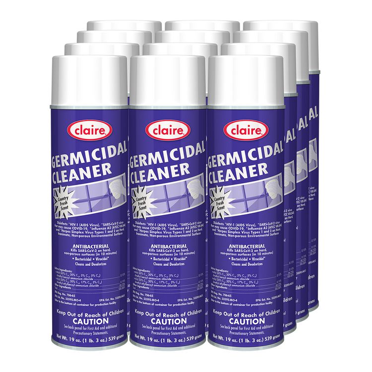Germicidal Cleaner, Country Fresh Scent, 19 oz Aerosol Spray, 12/Carton