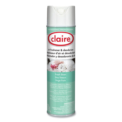 Aerosol Air Freshener and Deodorizer, Fresh Linen, 10 oz Aerosol Spray, 12 Cans