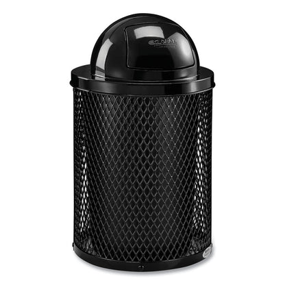 Outdoor Diamond Industrial Steel Trash Can, 36 gal, Black