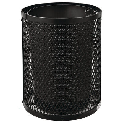Outdoor Diamond Industrial Steel Trash Can, 36 gal, Black