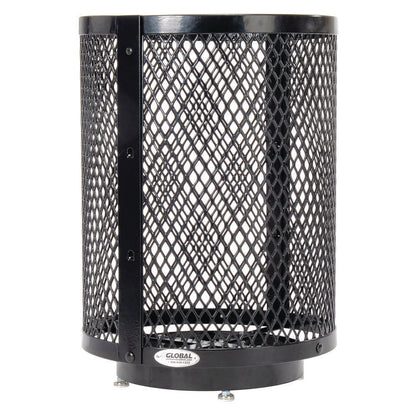 Outdoor Diamond Steel Trash Can with Base, 36 gal, Black