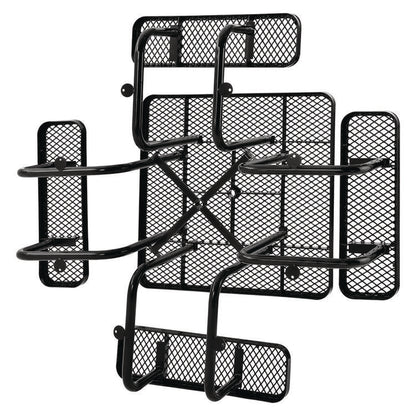 Expanded Steel Picnic Table, Square, 81 x 81 x 29.5, Black Top, Black Base/Legs