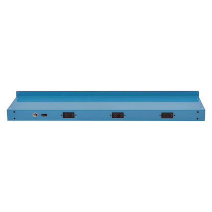 Upper Workbench Shelf, 3 Duplex Outlets, For Use With 48" Wide Workbenches, 100 lb Weight Capacity