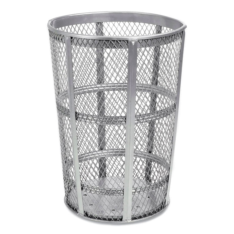 Steel Mesh Corrosion Resistant Trash Can, 48 gal, Silver
