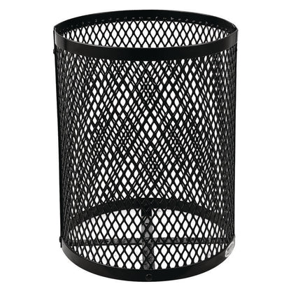 Outdoor Diamond Steel Trash Can, 36 gal, Black