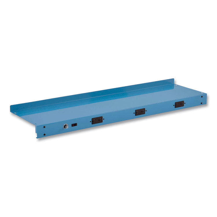 Upper Workbench Shelf, 3 Duplex Outlets, For Use With 48" Wide Workbenches, 100 lb Weight Capacity