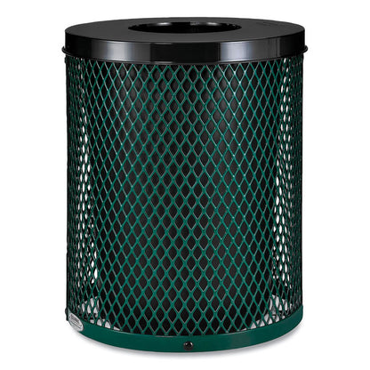 Outdoor Diamond Steel Trash Can, 36 gal, Green