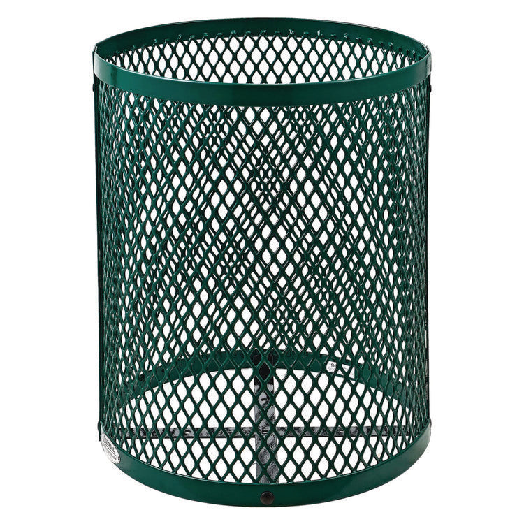 Outdoor Diamond Steel Trash Can, 36 gal, Green