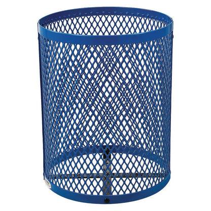 Outdoor Diamond Steel Trash Can, 36 gal, Blue