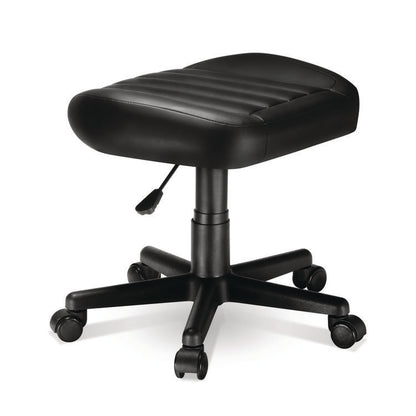 Footstool with Wheels, 19.25 x 17.38 x 14.63 to 17.75, Black