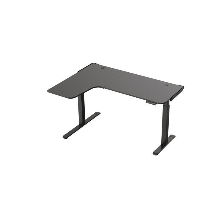 L-Shaped Standing Desk, Left Desk, 60" x 43.69" x 29.88" to 48.38", Black