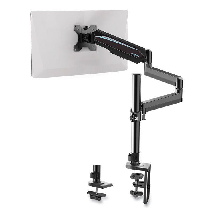 Single Monitor Arm, For 32" Monitors, 90 deg Rotation, 35 deg Tilt, 360 deg Pan, Black, Supports 17.6 lbs