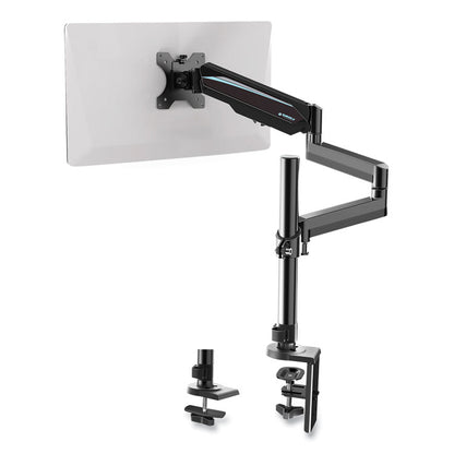 Single Monitor Arm, For 32" Monitors, 90 deg Rotation, 35 deg Tilt, 360 deg Pan, Black, Supports 17.6 lbs