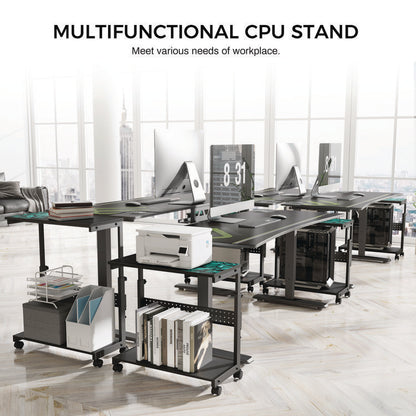 CPU Holder, Supports 88.2 lbs, 25.19 x 11.81 x 22.56 to 28.56, Black